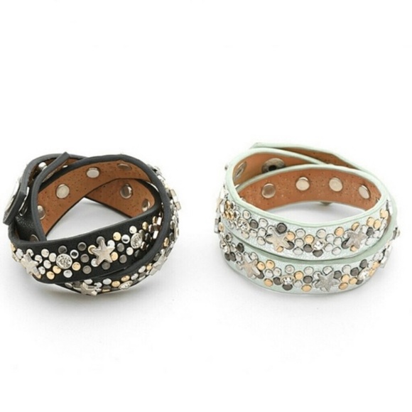 Leather Star Wrap Snap Bracelet - Picture 2 of 8